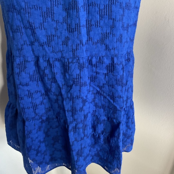 Anthropologie Electric Blue Swing Halter Top Textured Sleeveless Size S - Picture 3 of 5